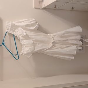 Off the shoulder white dress with braided belt, RHODE X Target